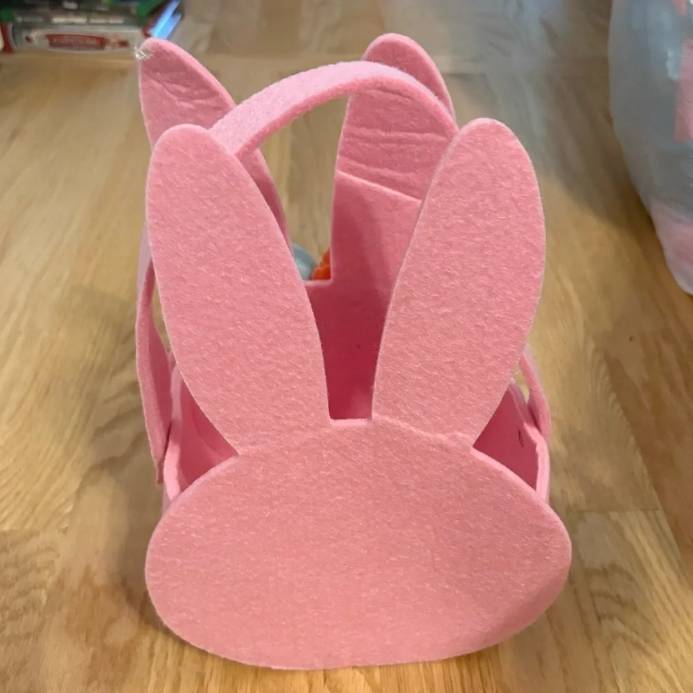 Felt Bunny Basket Easter Flowers Girl Face Pink Spritz Pastel Boho Target